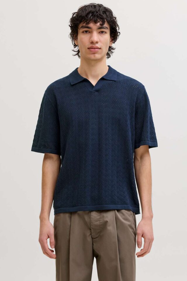 JORTYLER KNIT SS SPLIT NECK POLO SN
