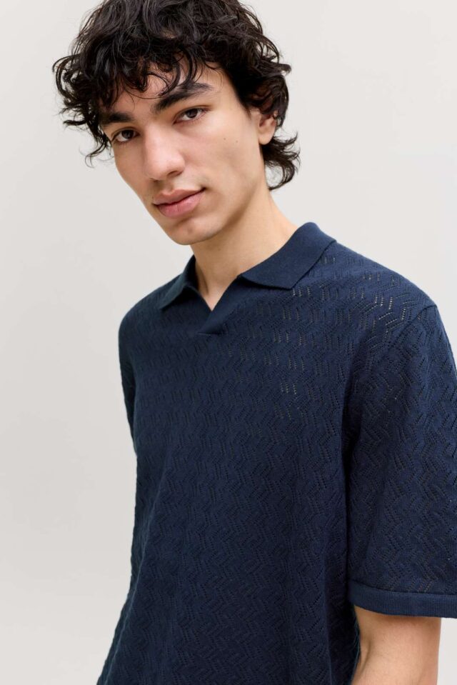 JORTYLER KNIT SS SPLIT NECK POLO SN
