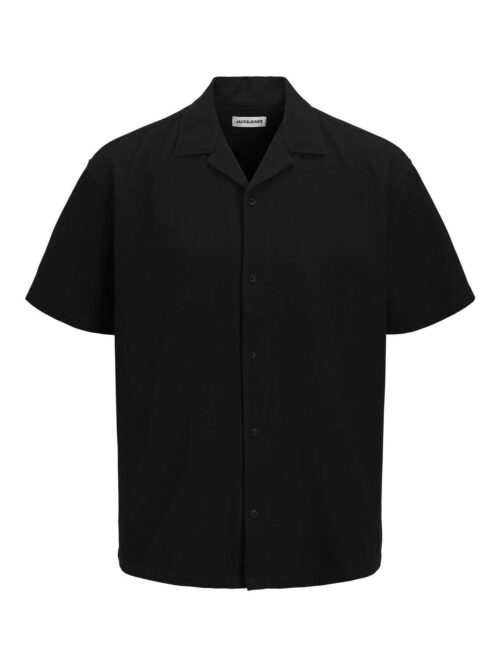 JJGLOBAL WAFFLE RESORT SHIRT SS Black