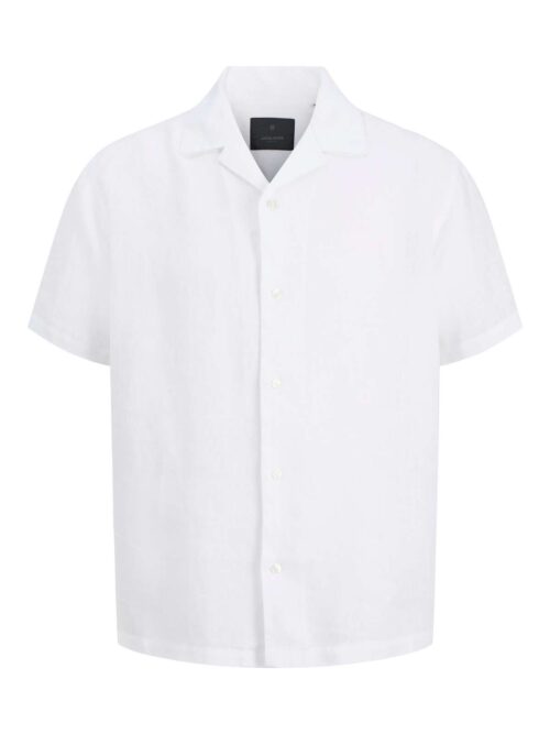 JPRBLALAWRENCE LINEN RESORT S/S SHIRT SN Bright White