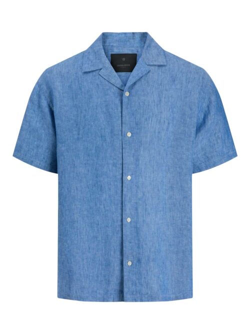 JPRBLALAWRENCE LINEN RESORT S/S SHIRT SN Faded Denim