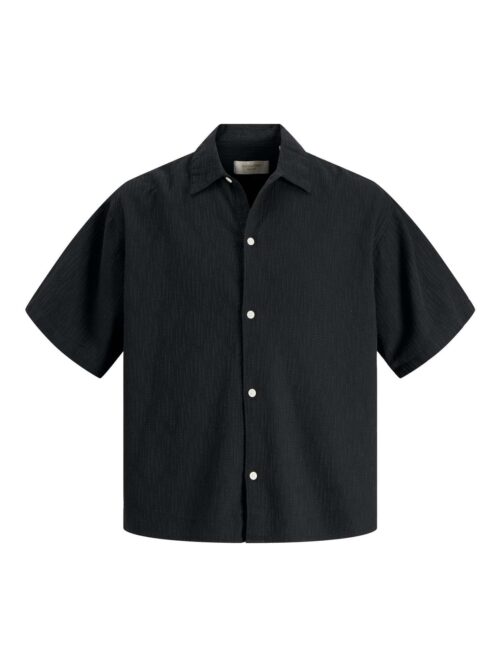 JORMONTAUK WAVY TEXTURE SHIRT SS SN Black
