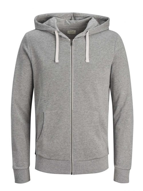 JJEHOLMEN SWEAT ZIP HOOD NOOS 02 Light Grey Melange